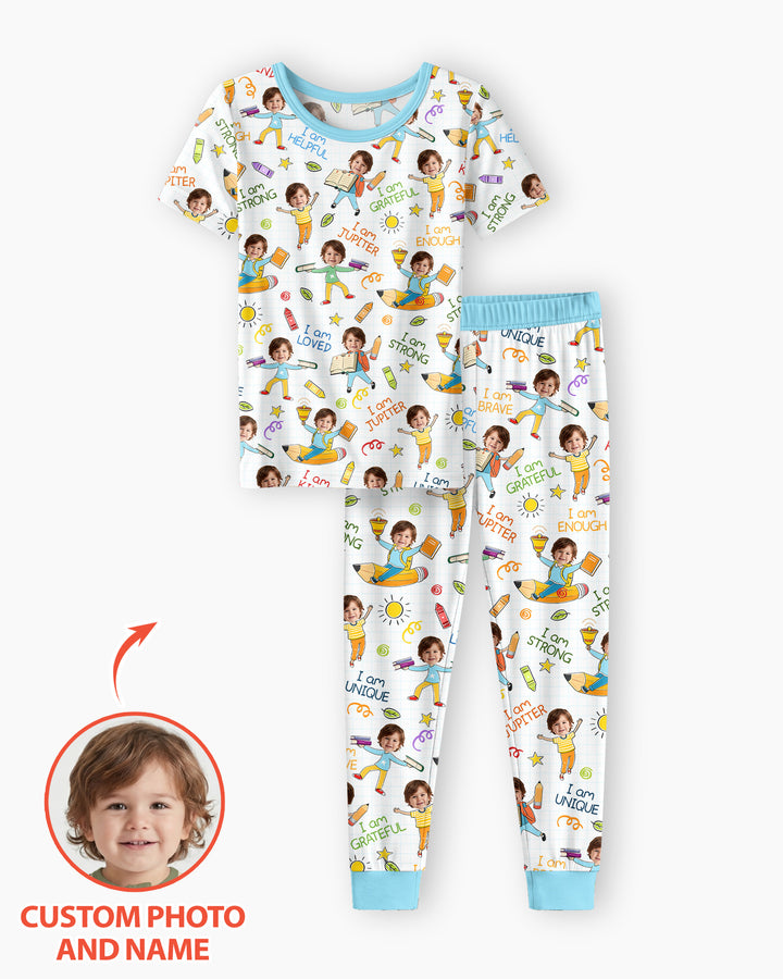 CUSTOM Template Bamboo Two Piece Short Sleeve Pyjamas Set