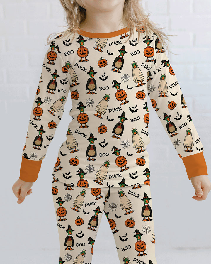 Duck Duck Boo Bamboo Two Piece Long Sleeve Pajama Set