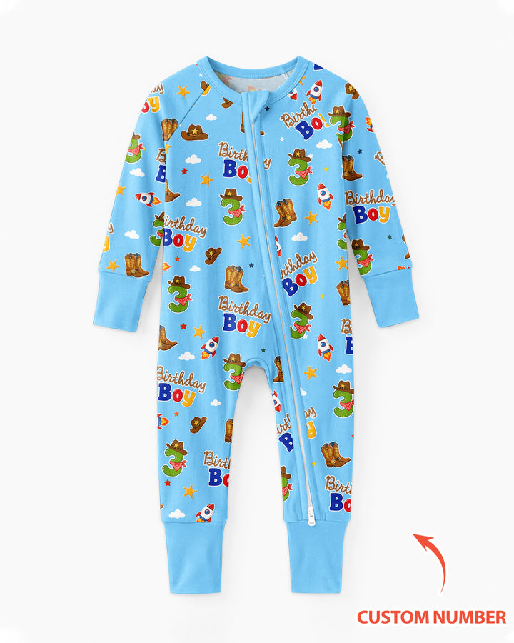 Custom Birthday Western Boy Bamboo Convertible Zippy