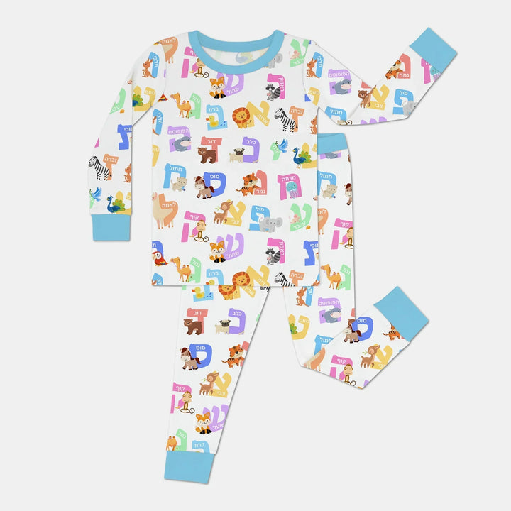 Alef Bet Kids Bamboo Two Piece Long Sleeve Pajama Set