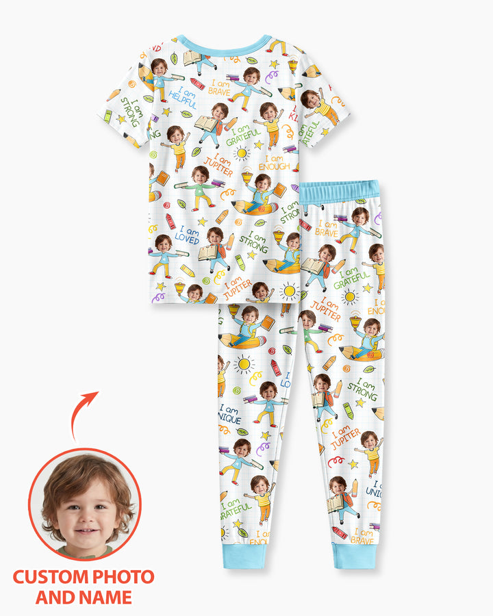 CUSTOM Template Bamboo Two Piece Short Sleeve Pyjamas Set