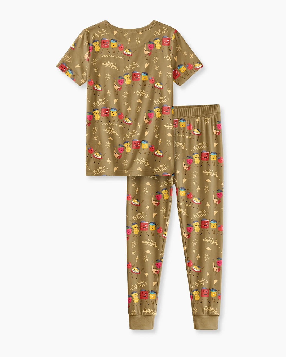Let's Celebrate Rosh Hashanah Bamboo Two Piece Short Sleeve Pajama Set