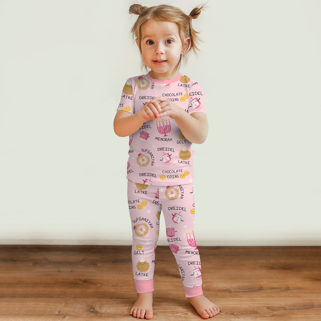Family Hanukkah Matching Bamboo Two Piece Long Sleeve Pajama Set