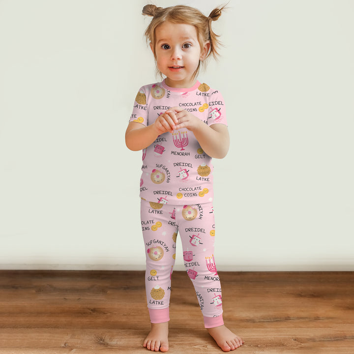 Family Hanukkah Matching Bamboo Two Piece Long Sleeve Pajama Set