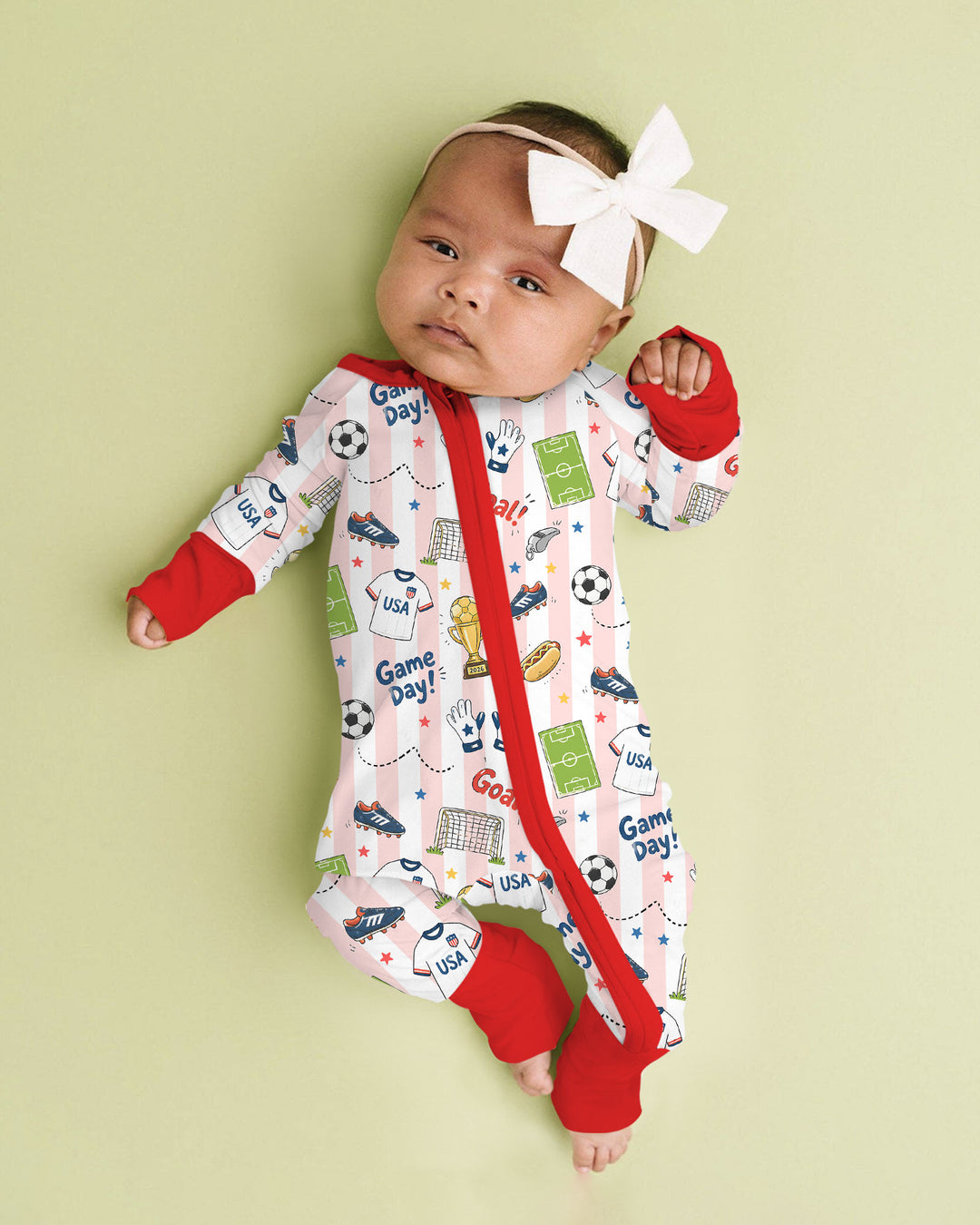 Striped Soccer Game Day Family Matching Bamboo Convertible Zippy