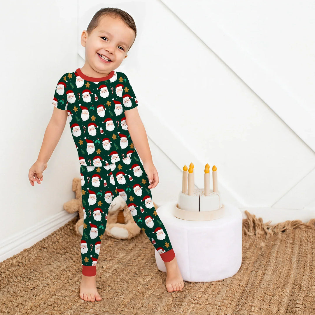 Christmas Sweet Santa Bamboo Two Piece Short Sleeve Pajama Set