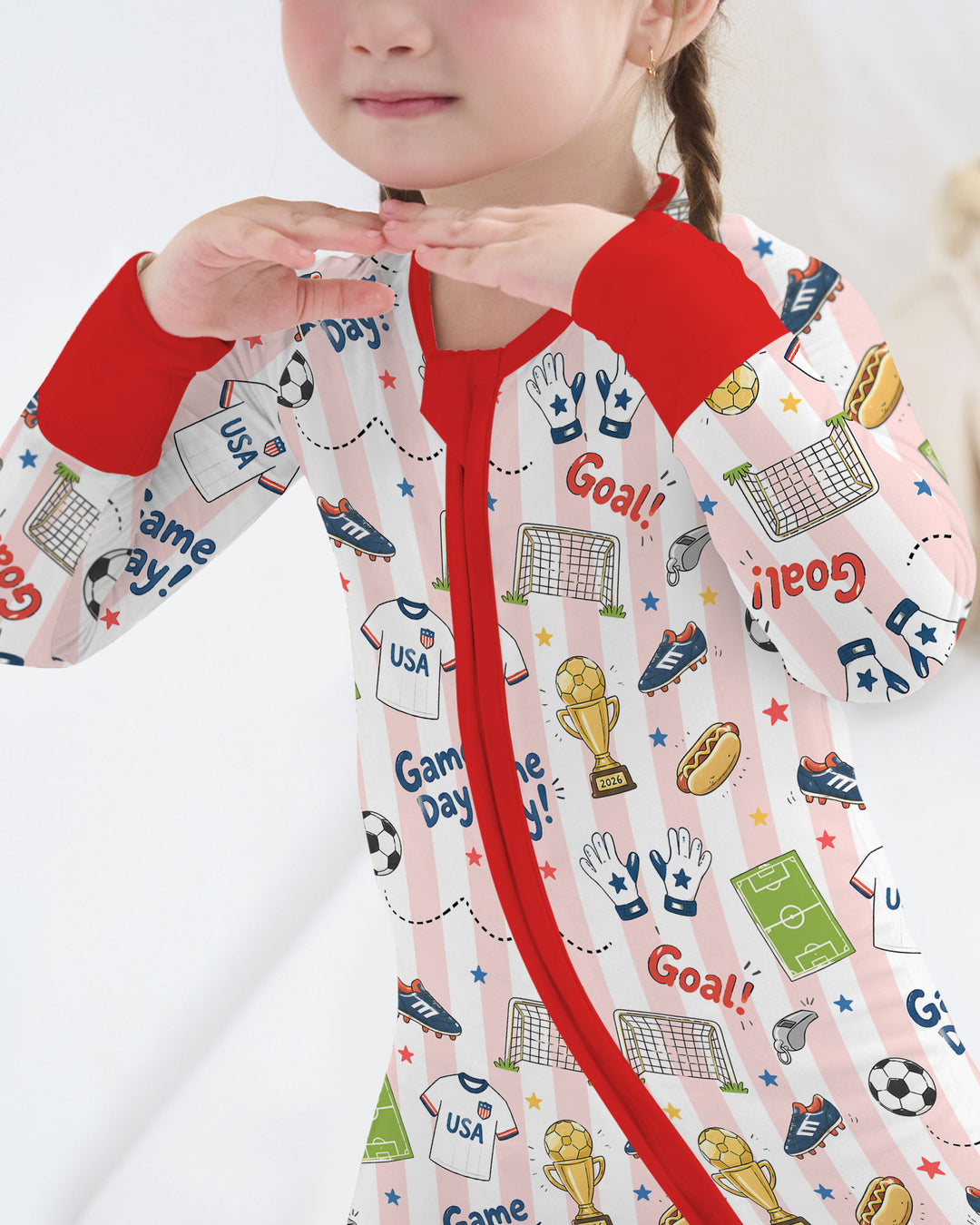 Striped Soccer Game Day Family Matching Bamboo Convertible Zippy