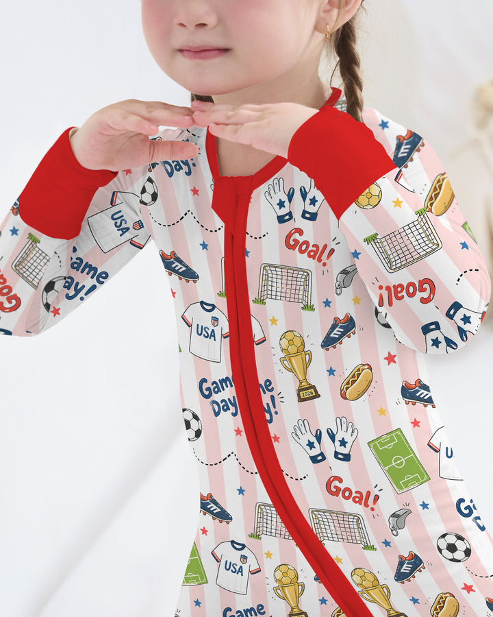 Striped Soccer Game Day Family Matching Bamboo Convertible Zippy