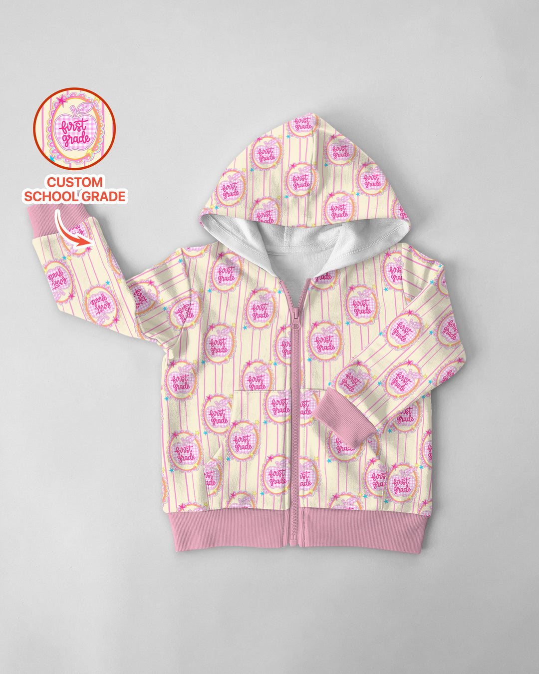 Custom Grade School Sweetie Bamboo Zip Hoodie