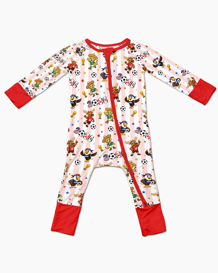 Striped Cute Mascots Soccer Cup 2026 Bamboo Convertible Zippy