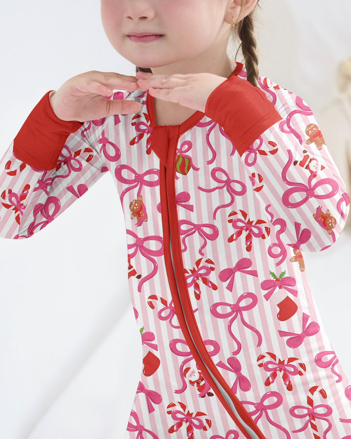 Pink Bow Christmas Magic Bamboo Convertible Zippy