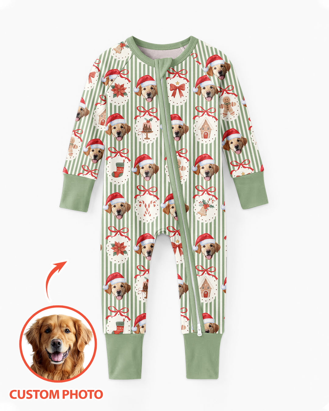 Christmas Paws Custom Photo Bamboo Convertible Zippy
