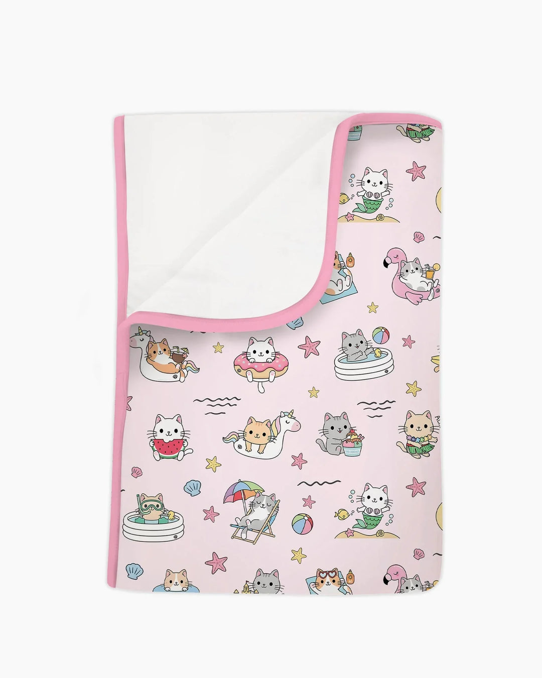 Kawaii Cats Summer Vacation Bamboo Blanket