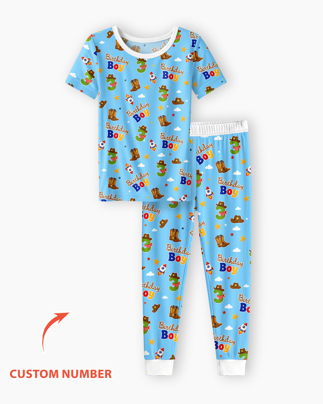 CUSTOM Template Bamboo Two Piece Short Sleeve Pyjamas Set