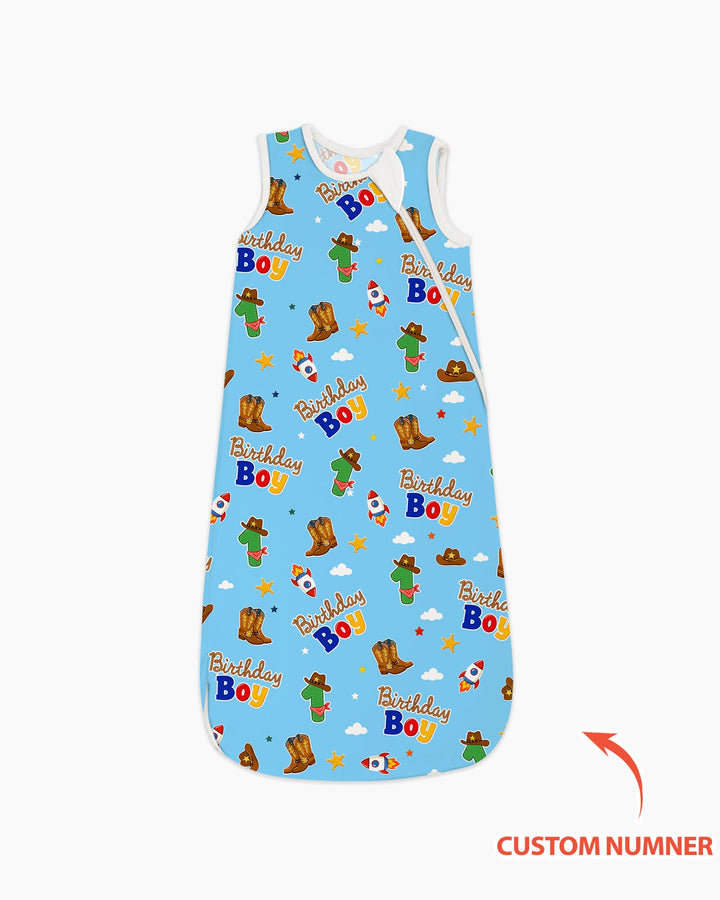 Custom Birthday Western Boy Bamboo Sleep Bag