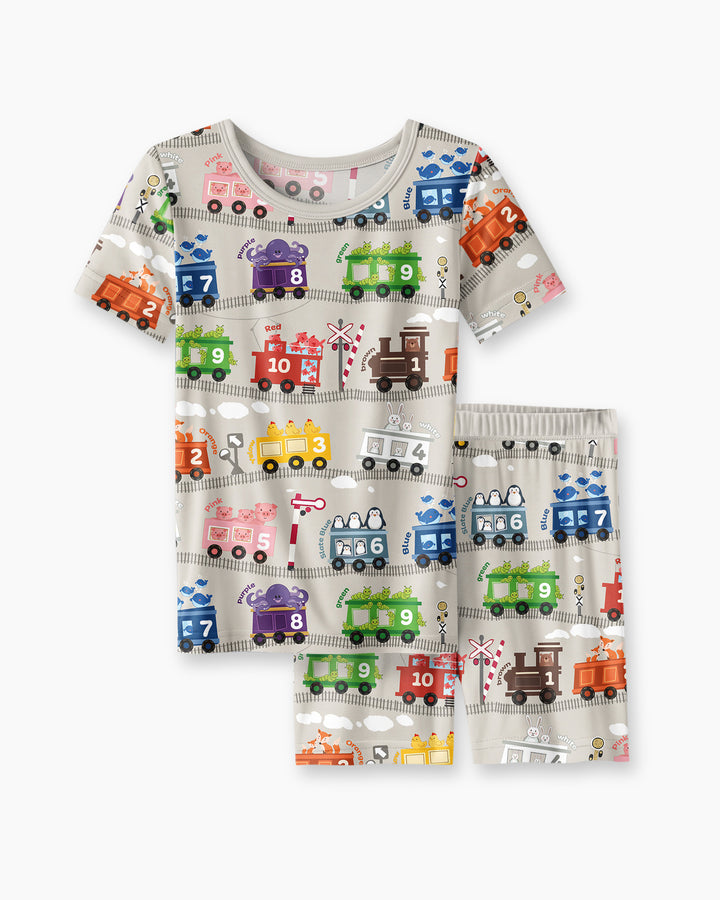 Template Bamboo Two Piece Short Sleeve Shorts Pyjamas Set