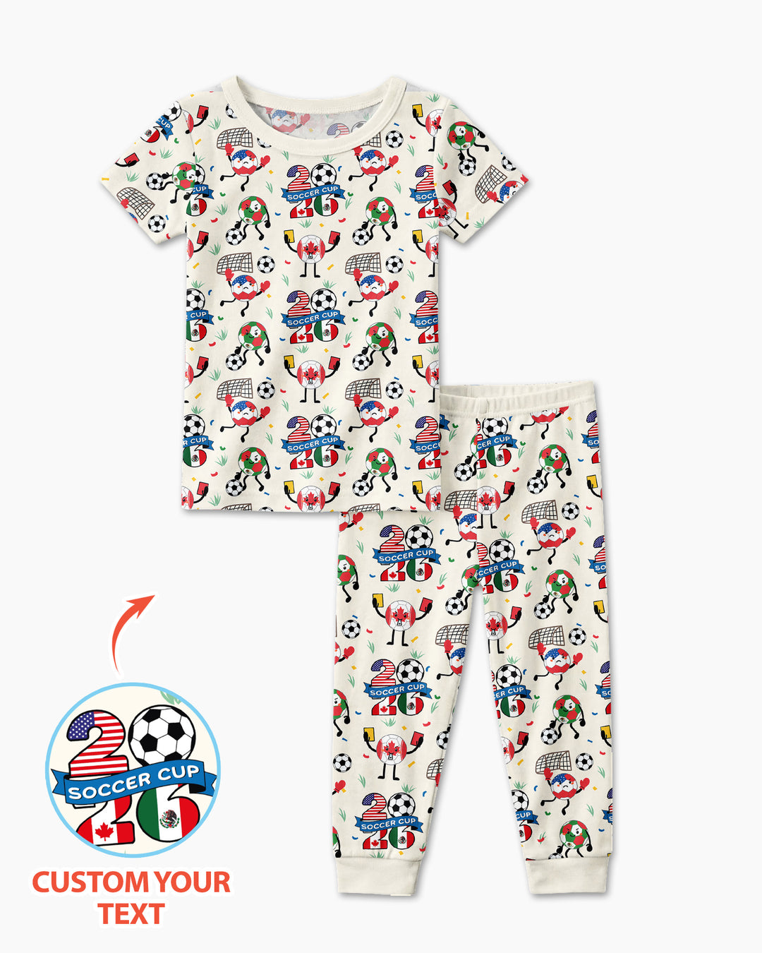 Soccer Squad 2026 Bamboo Two Piece Short Sleeve Pajama Set