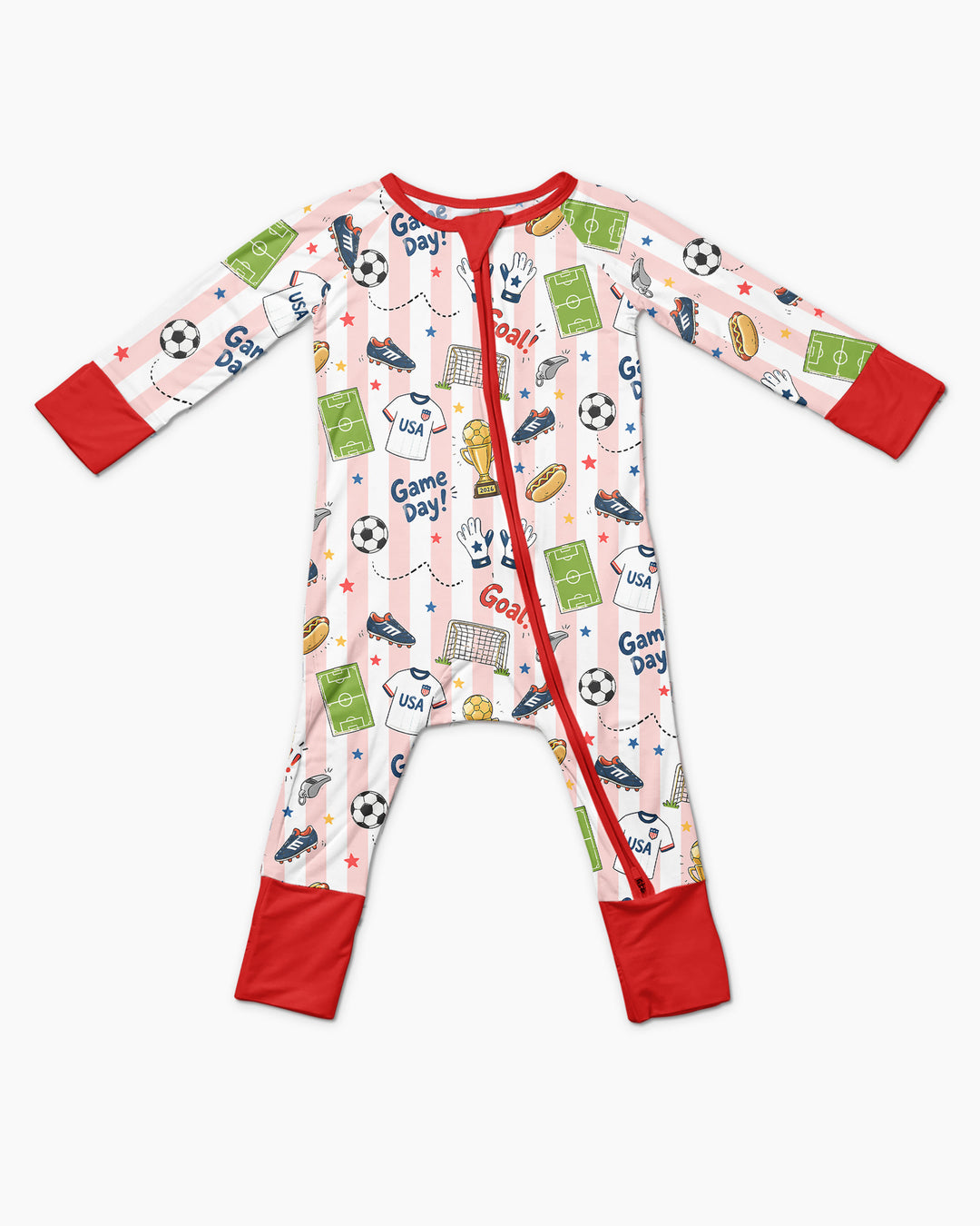 Striped Soccer Game Day Family Matching Bamboo Convertible Zippy