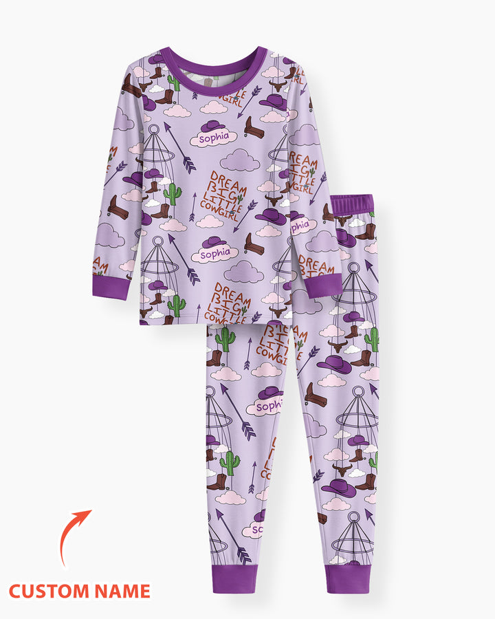 Litlle Cowboy Sis Bro Matching  Bamboo Two Piece Long Sleeve Pajama Set
