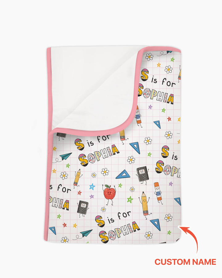 Personalized Back To School Bamboo Blanket