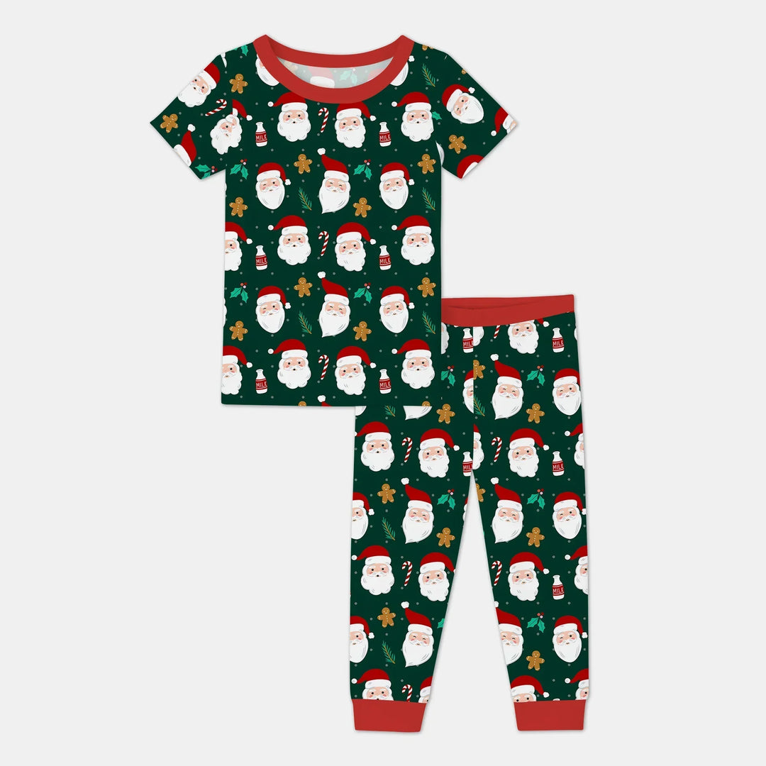 Christmas Sweet Santa Bamboo Two Piece Short Sleeve Pajama Set