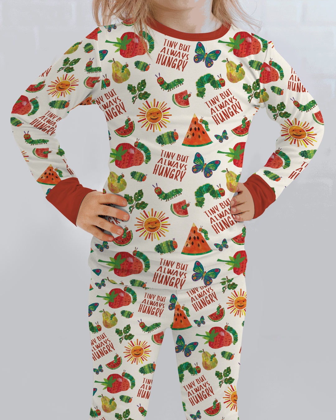 Tiny But Always Hungry Caterpillar Bamboo Two Piece Long Sleeve Pajama Set