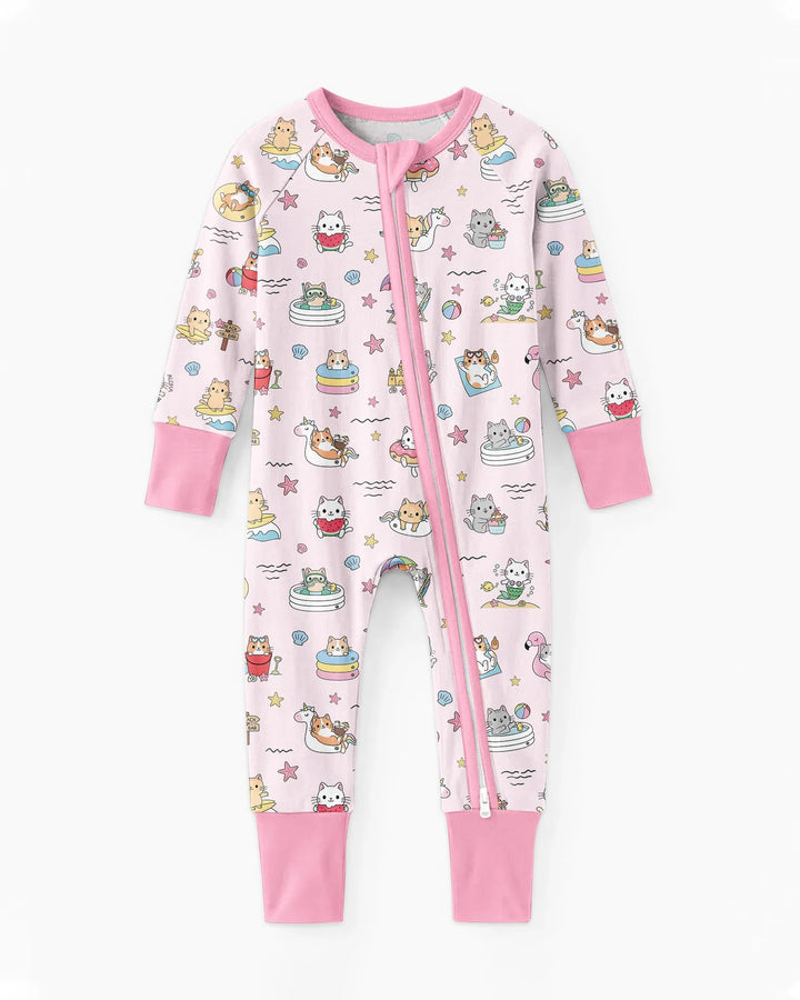 Kawaii Cats Summer Vacation Bamboo Convertible Zippy