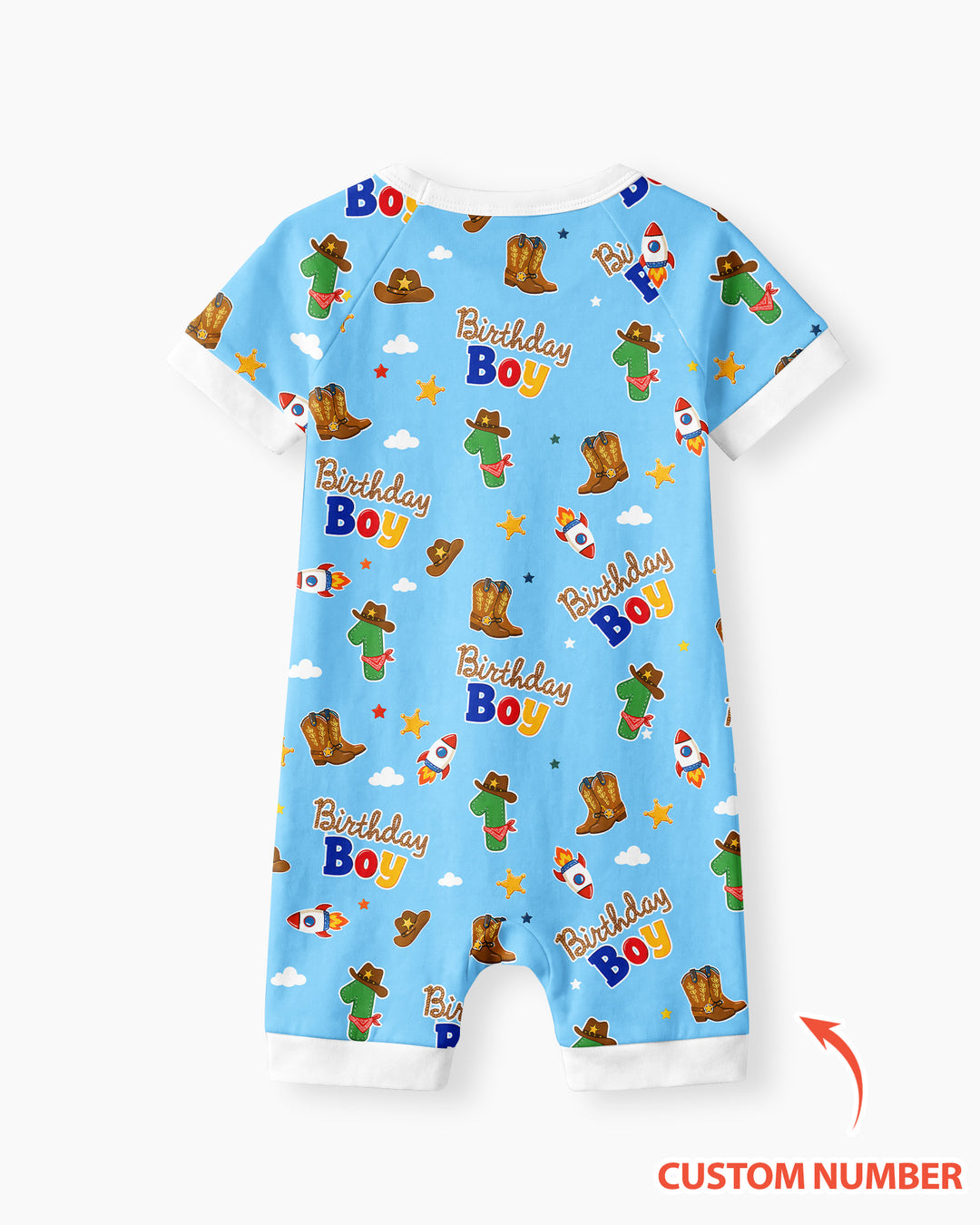 Custom Birthday Western Boy Bamboo Shorty Zippy