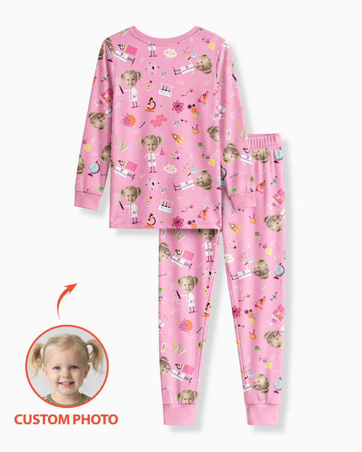 Custom Image Chemical Laboratory Bamboo Two Piece Long Sleeve Pajama Set