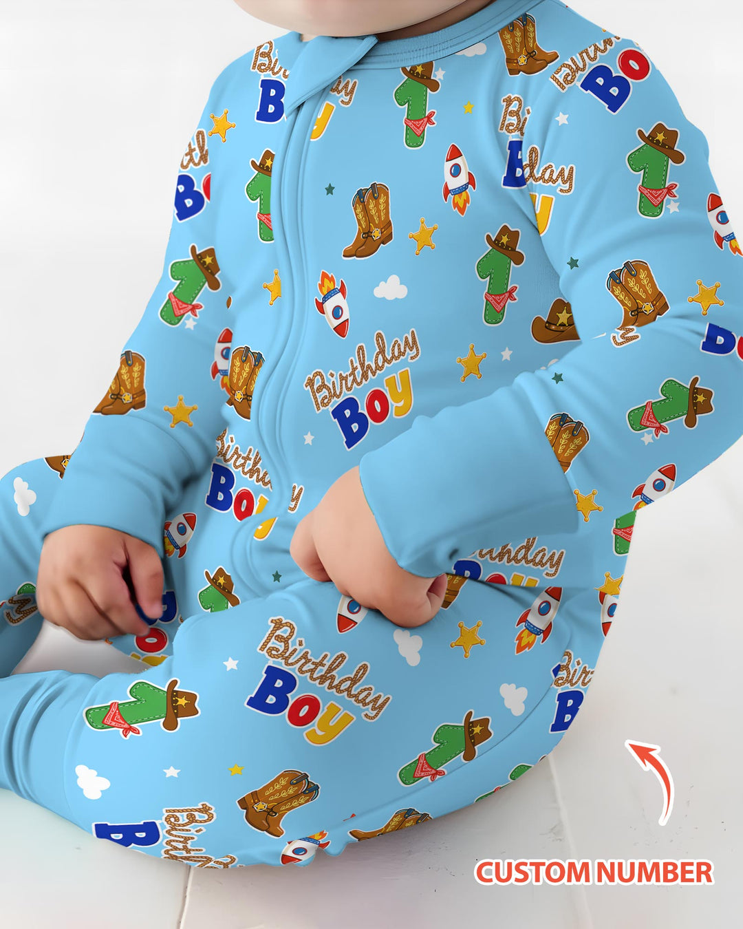Custom Birthday Western Boy Bamboo Convertible Zippy