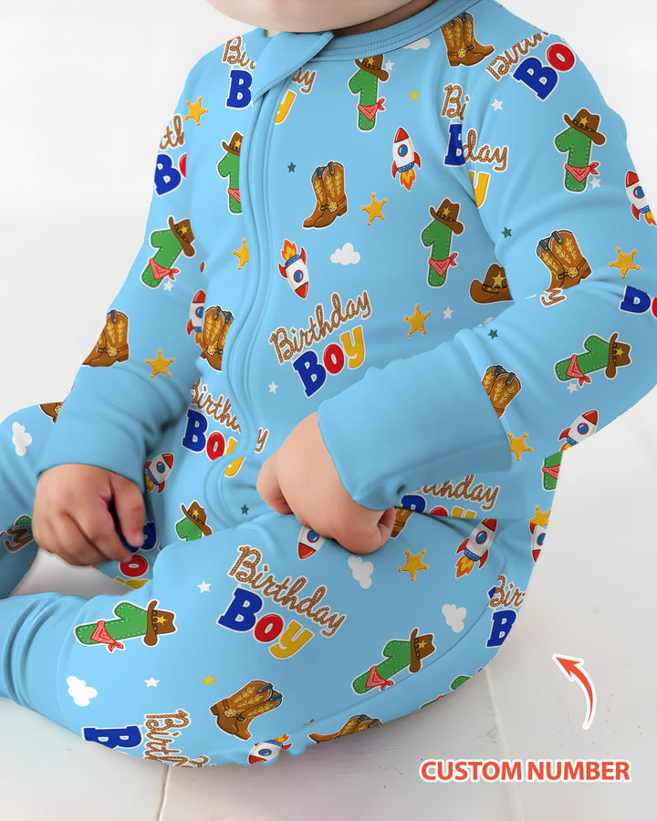 Custom Birthday Western Boy Bamboo Convertible Zippy