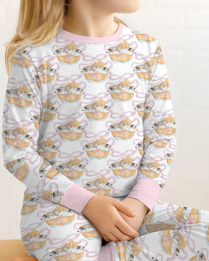 Noah's Ark Bamboo Two Piece Long Sleeve Pajama Set