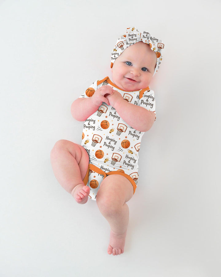 Funny Basketball Hooping & Pooping Bamboo Bodysuit