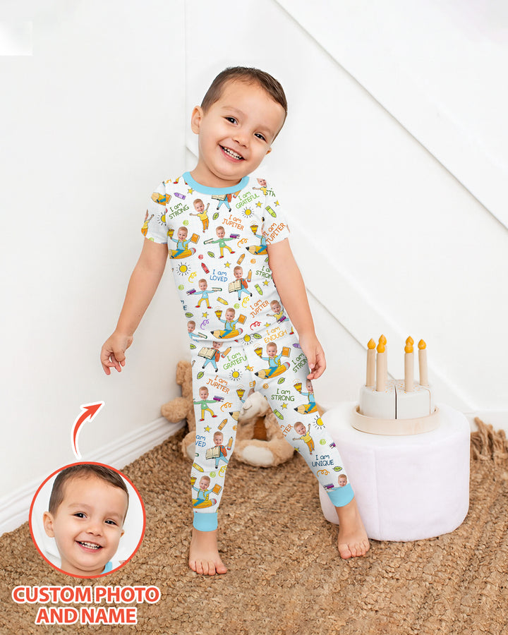 CUSTOM Template Bamboo Two Piece Short Sleeve Pyjamas Set
