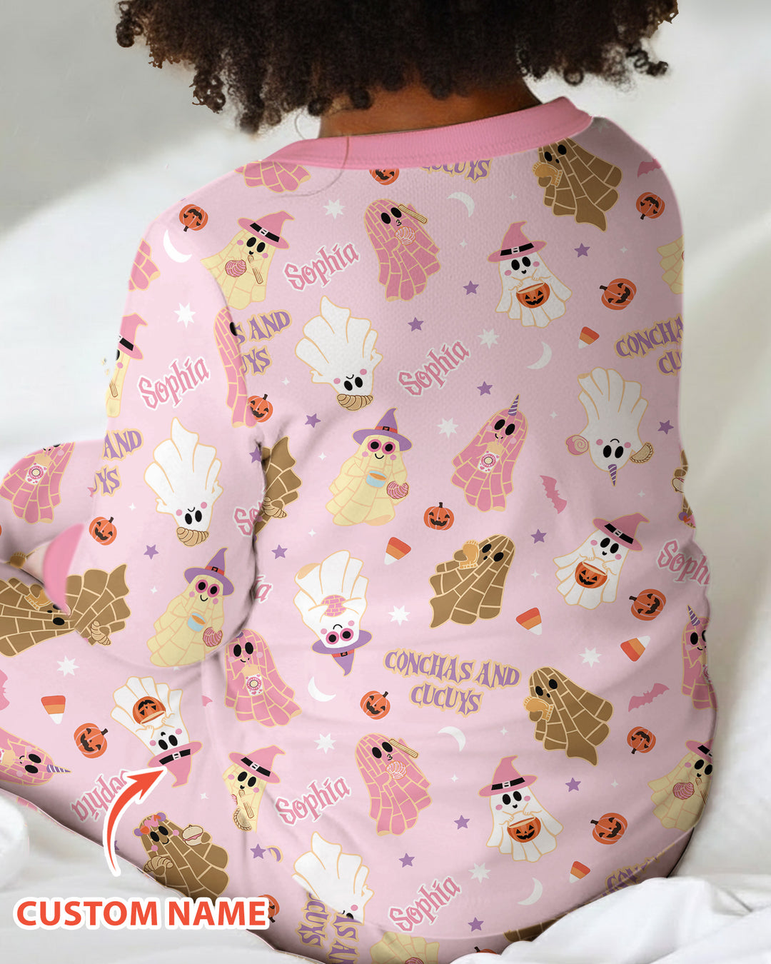 Pantasmas Mexican Halloween Custom Name Bamboo Two Piece Long Sleeve Pajama Set