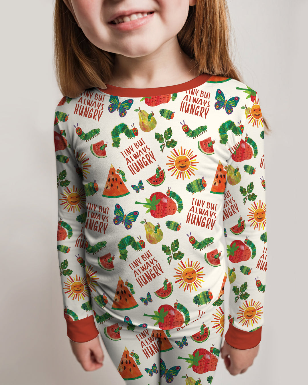 Tiny But Always Hungry Caterpillar Bamboo Two Piece Long Sleeve Pajama Set