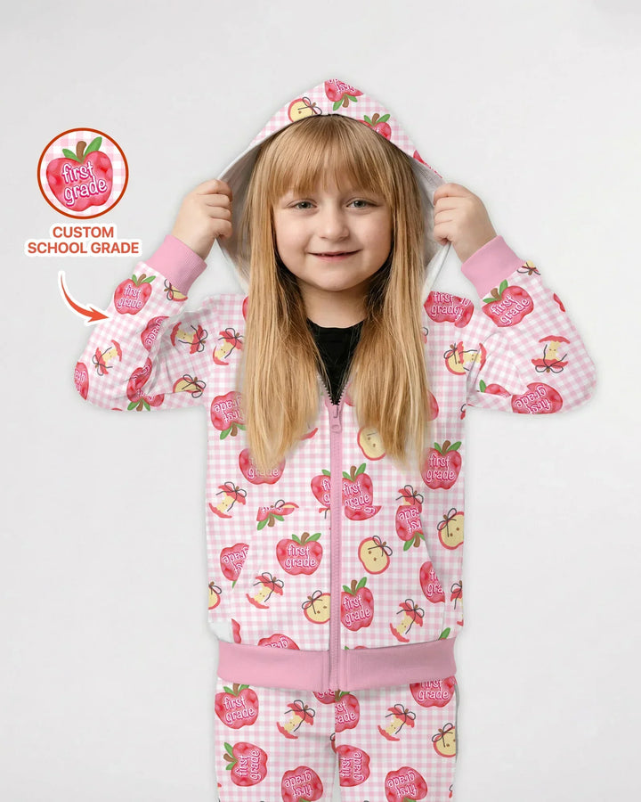 Custom School Grade Apple Days Bamboo Zip Hoodie