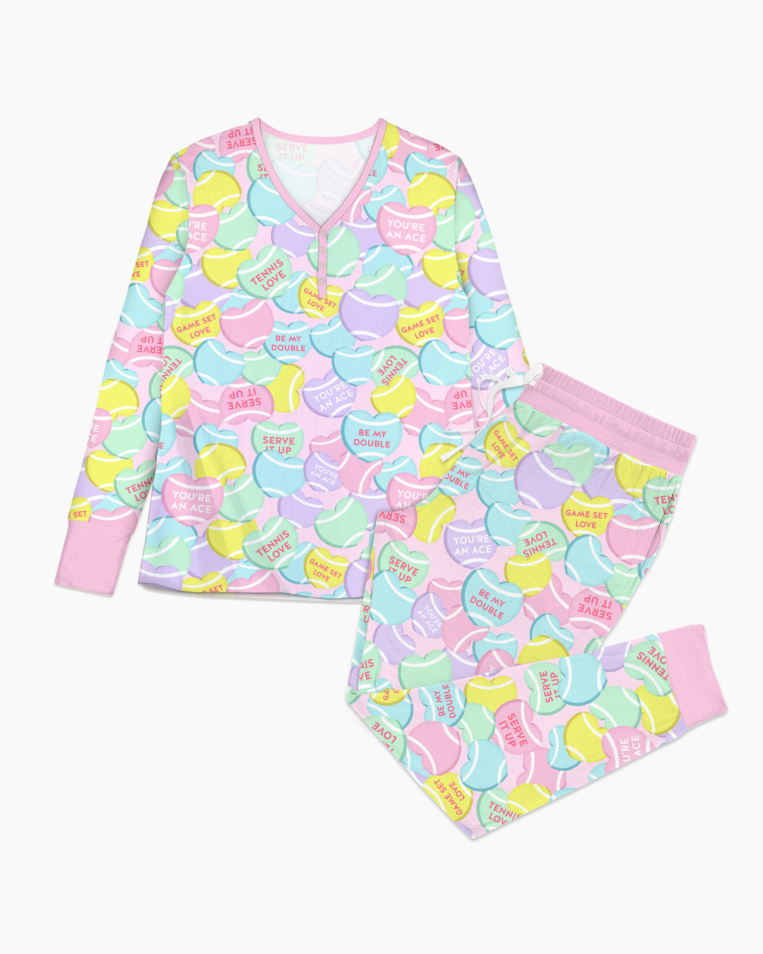 Tennis Candy Family Matching Bamboo Women Pajama Set