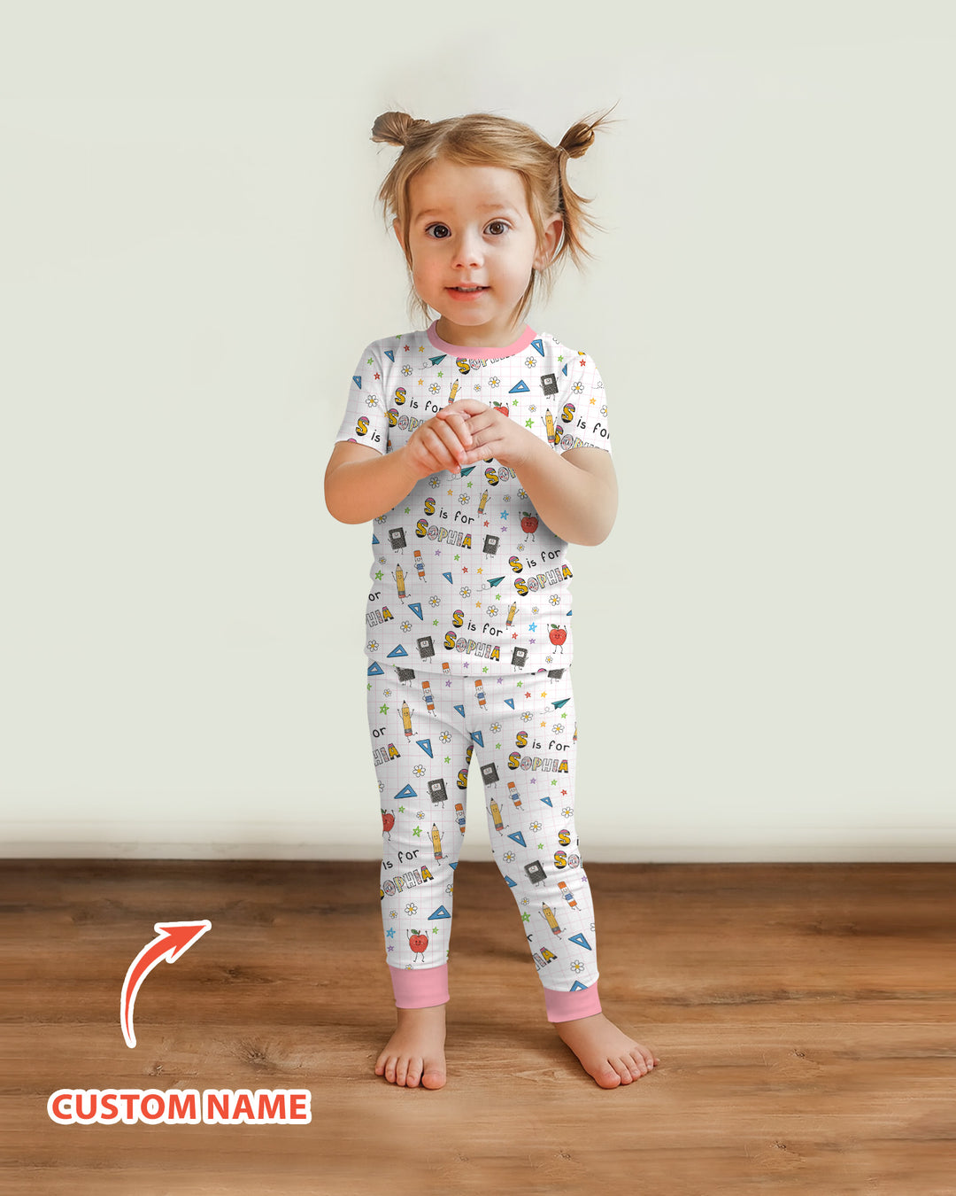CUSTOM Template Bamboo Two Piece Short Sleeve Pyjamas Set