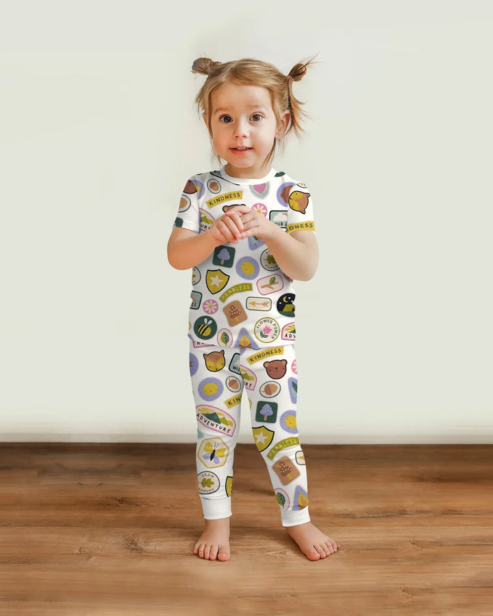 Little Explorer Bamboo Two Piece Short Sleeve Pajama Set