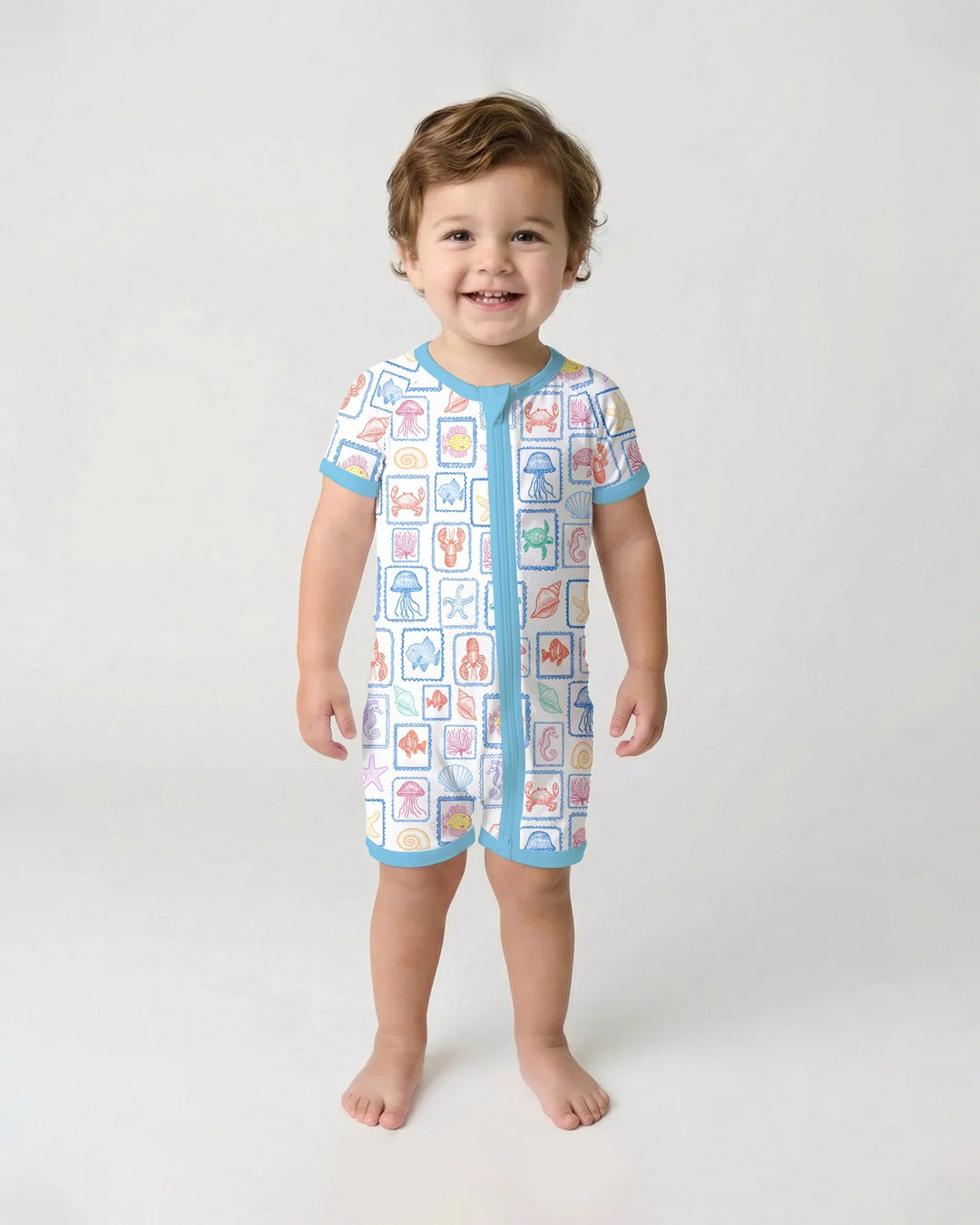 Coastal Treasures Family Matching Bamboo Shorty Zippy