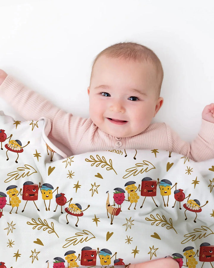 Let's Celebrate Rosh Hashanah Bamboo Blanket