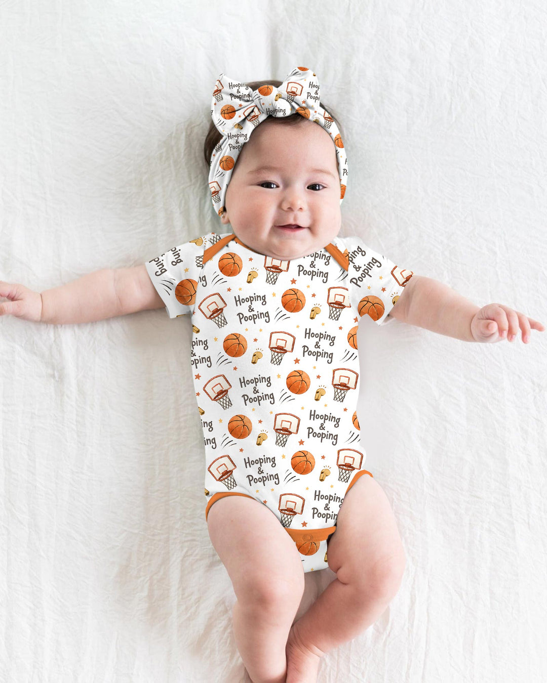 Funny Basketball Hooping & Pooping Bamboo Bodysuit