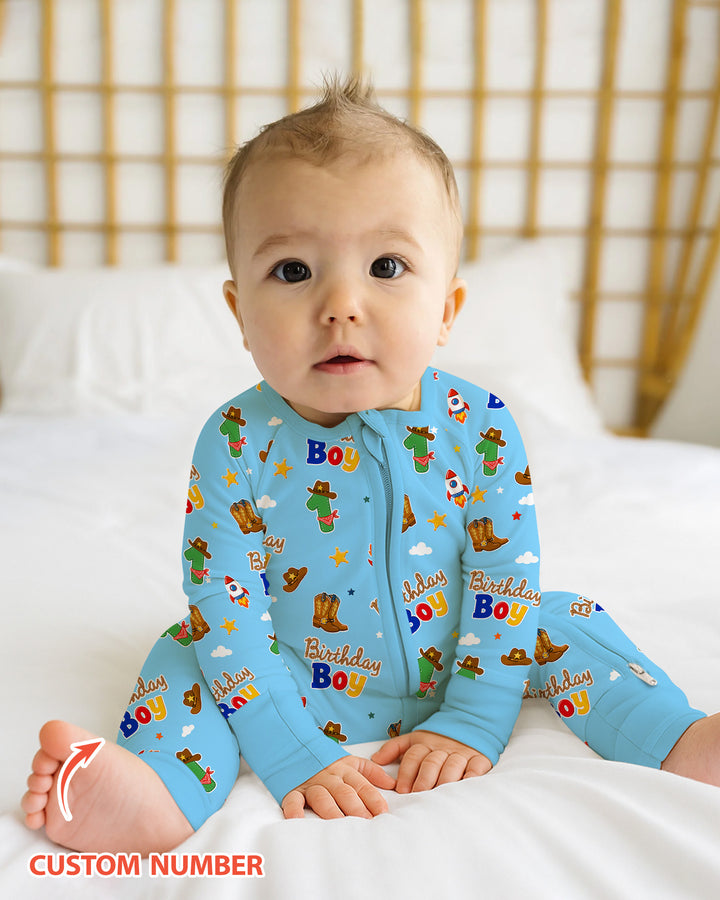 Custom Birthday Western Boy Bamboo Convertible Zippy