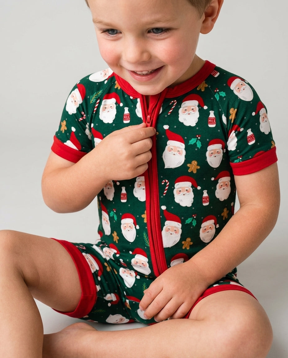 Christmas Sweet Santa Bamboo Shorty Zippy