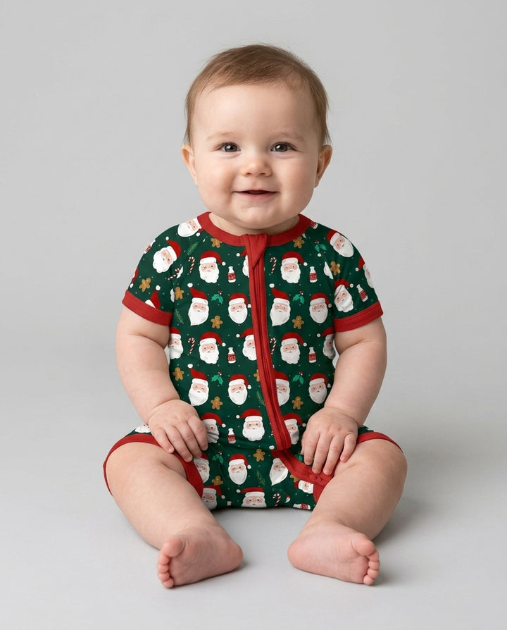Christmas Sweet Santa Bamboo Shorty Zippy