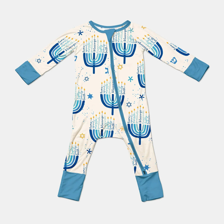 Hannukkah Menorah Family Matching Convertible Zippy , Hannukkah Menorah Family Matching Convertible Zippy - 0-3M / Girl
