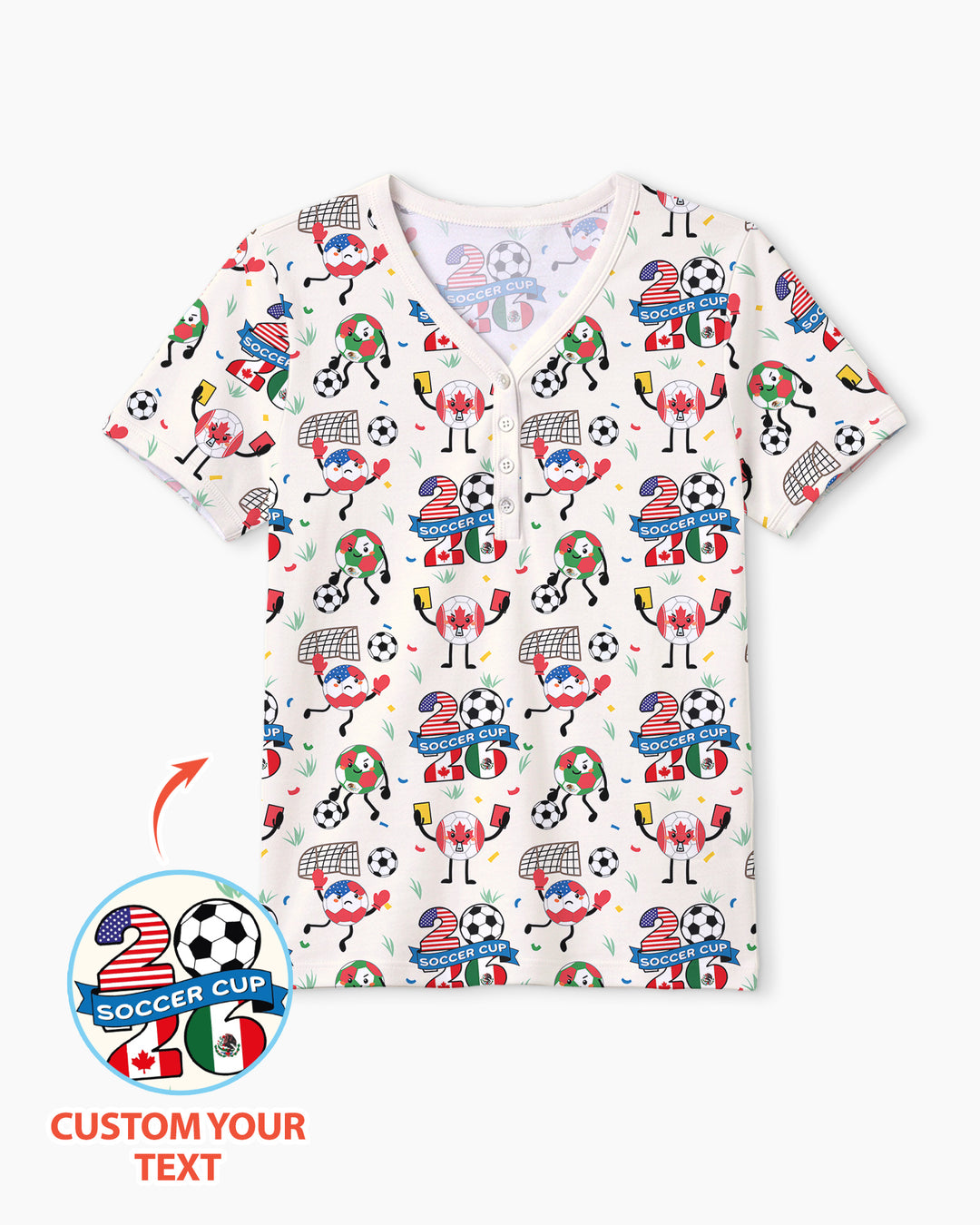 Soccer Squad 2026 Bamboo Women Short Sleeve Short Pajama Set