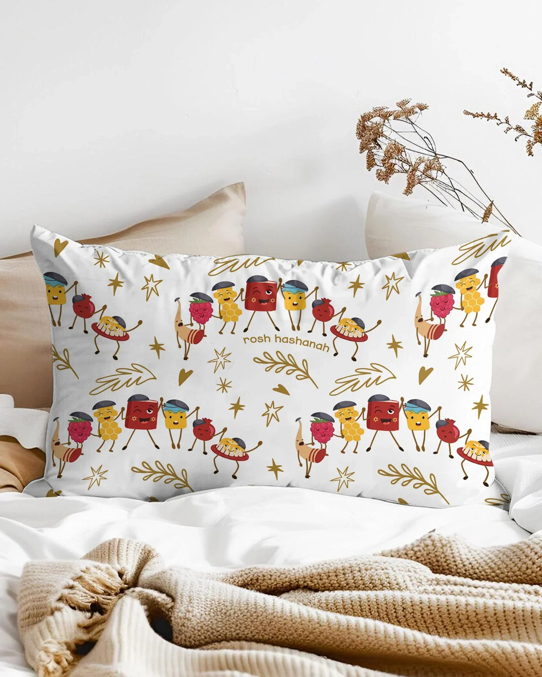 Let's Celebrate Rosh Hashanah Bamboo Pillow Case