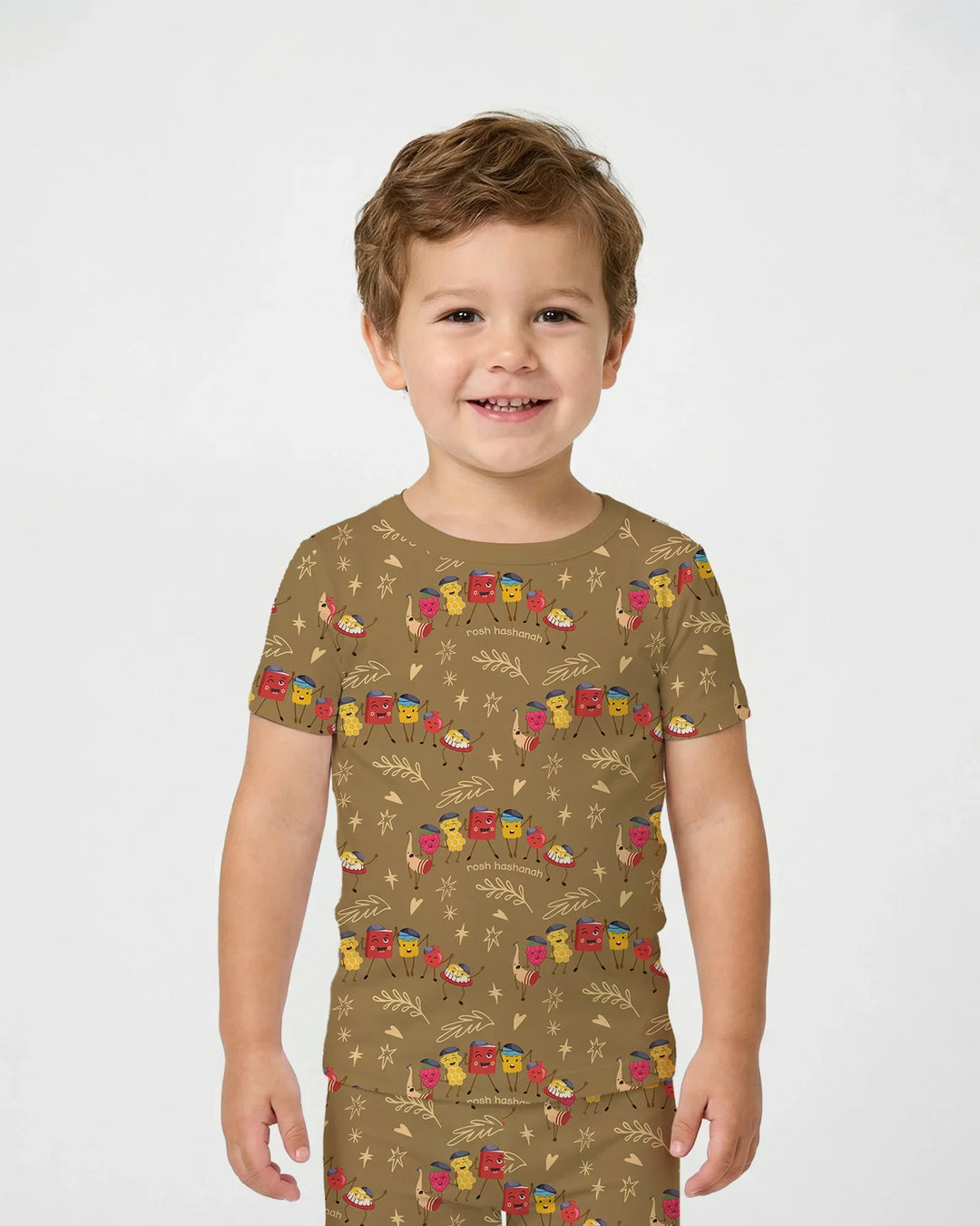 Let's Celebrate Rosh Hashanah Bamboo Two Piece Short Sleeve Pajama Set
